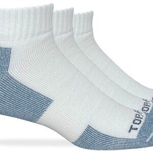 Top Flite Mens Moisture Wicking Seamless Toe Quarter Sport Socks 3 Pair Pack